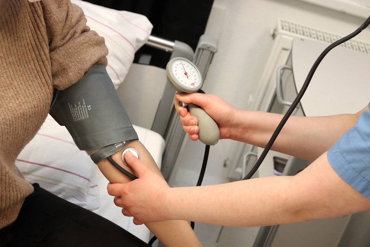 Nurse with resident in care facility
